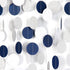 52Ft Navy Blue White Silver Paper Garland, Gender Reveal Hanging Decoration Streamer Banner for Graduation, Wedding,