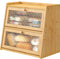 viewcare Bread Box for Kitchen Counter, Double Layer Large Bamboo Wood Bread