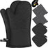 IXO 6Pcs Oven Mitts and Pot Holders, 500? Heat Resistant with Soft Cotton Lining and Non-Slip Silicone Surface