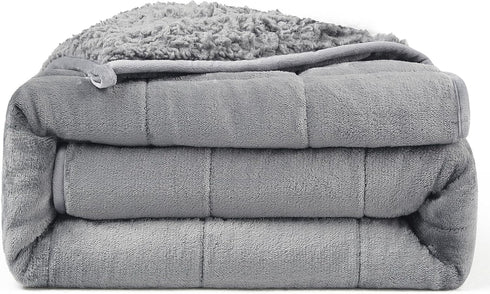 15lbs Cozy W60 L80, Weighted Blanket for Adults, Ultra-Soft Sherpa Fleece Reversible Weighted Throw Blanket