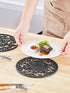 SMARTAKE 3 Set Silicone Trivet Mats, Multi-Use Non-Slip Kitchen Mats for Hot Dishes, Pots, Dining Countertop, Black