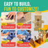 SparkJump Squirrel Feeder Kit - Sustainable FSC Wood, Easy Mounting and Assembly, Kid-Safe Mason Jar, Perfect