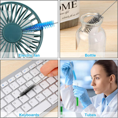 16 Pcs Reusable Straw Cleaning Brushes, Long Bottle Test Tube Cleaning Brush, Nylon Washing Cleaner Tool in Different