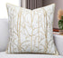 VAGMINE Embroidered Botanical Accent Pillow Cover 20x20 Ivory Cotton Square Cushion Cover for