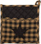 VHC Brands Black Star Cotton Pot Holder, 8x8, Black
