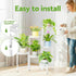 NQW 6 6 Tier Metal Plant Stand, Potted Multiple Flower Pot Holder Shelf, Indoor&Outdoor Folding Planter Display Shelves