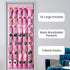 35 35 4 (Pink-1Pack) SAVERHO Pockets Over the Door Shoe Organizer, Hanging Shoe Organizer for Door with Mesh Pockets