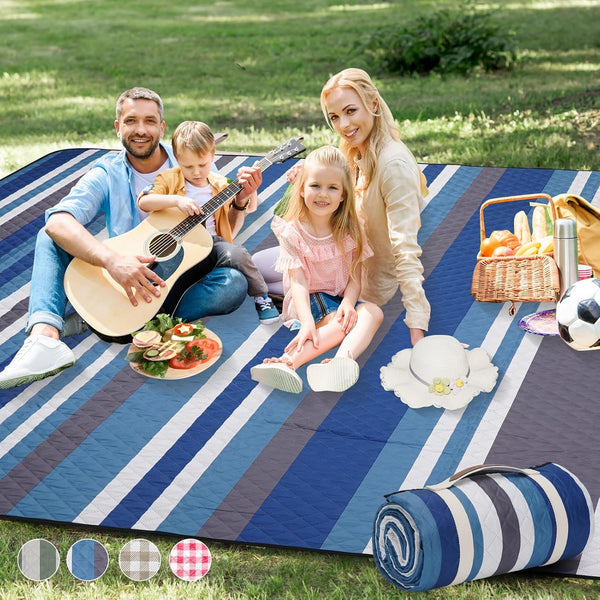 Picnic Blankets Outdoor Extra Large - 80"x80" Waterproof Beach Blanket, Machine Washable