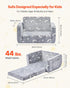 2-in-1 28D VEVOR Kids Sofa, Foldable Toddler Soft Couch with Armrests, Glow in The Dark Kids Couch Fold Out with Sponge