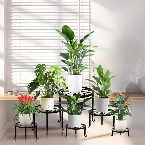 Acteomsly 6-Pack (6PACK Metal Plant Stand,Heavy Duty Flower Pot Stands for Multiple Plant,Outdoor Anti-Rust Plant Pot