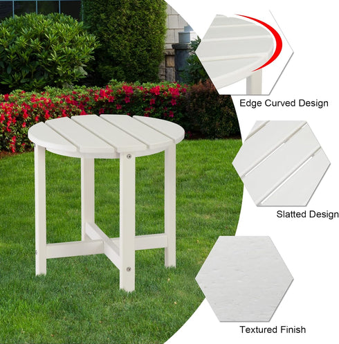 Volowoo 2 Beach Outdoor Side Table with Layer Storage, Plastic Waterproof and UV Resistant HDPE Adirondack Coffee End