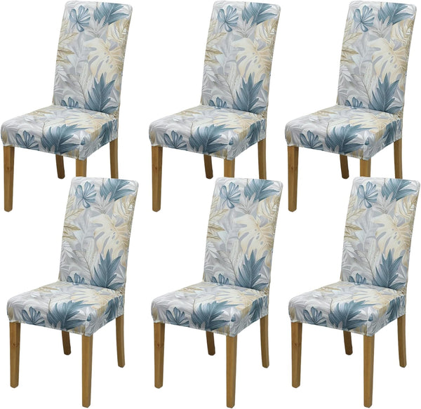 Dining Chair Covers,Dining Room Chair Cover Set of 6,Stretch Kitchen Chair Covers,Detachable
