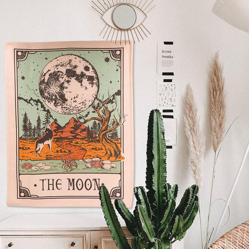 Accnicc 3 Pack Tarot Tapestry - Sun Moon and Star Wall Hanging, Vintage Aesthetic for Room (Brown, 15'' × 20'')
