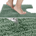 Yimobra Luxury Shaggy U-Shaped Toilet Rug, Soft Non-Slip Bathroom Floor Mat, 24.4 X 20.4 Inches, Green