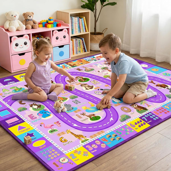 Kids Rugs for Playroom 2.5x4 Feet, Educational ABC Alphabet Rug with Numbers