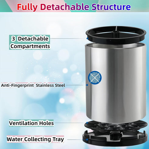 Extra Large Kitchen Utensil Holder, 360° Rotating Stainless Steel Storage Caddy for Flatware and Cooking Tools