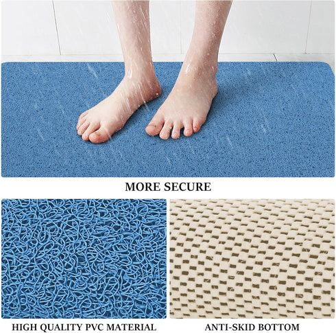 Mat,24x32 inch, LuxStep Shower Mat Bathtub Non-Slip Bath Mat with Drain, Quick Drying PVC Loofah Bathmat