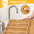 Kitchen Bamboo Silverware Organizer, Natural Utensil Holder and Cutlery Tray with 7 Slot Grooved Dividers