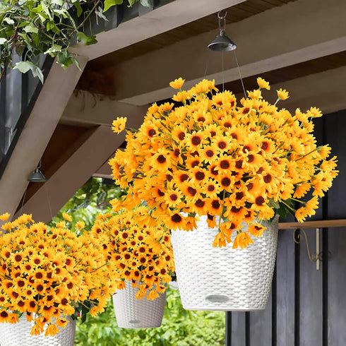 Uieke 6 Bundles Sunflowers Artificial Flowers - UV Resistant No Fade Fall Flowers, 24 Stems Greenery for Home Wedding