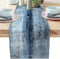 AILUER Blue Grey Long Table Runners Modern Art Farmhouse Linen Table Runners Dresser