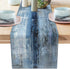 AILUER Blue Grey Long Table Runners Modern Art Farmhouse Linen Table Runners Dresser