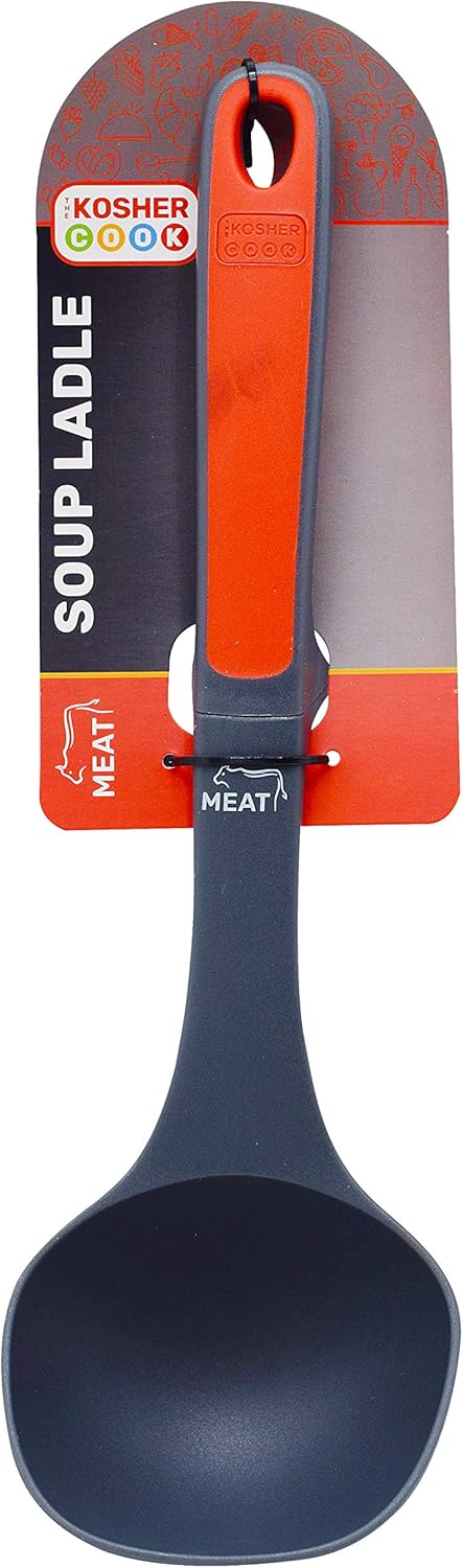Meat Red Soup Ladle, Non-Stick Silicone Serving Spoon for Hot and Cold Foods, Color Coded Kitchen Accessory