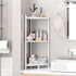 Wisuce Essentials 3 (White3 Corner Shelf Stand - Tier Bamboo Small Corner Bookshelf for Office Kitchen Bedroom Plant