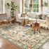 Lanffia 5x7 Botanical Washable Area Rug, Soft Whimsical Non Slip Rugs for Nursery, Beige Tree Plant Indoor Floor Throw