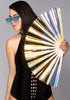 Liquid Shockwave Fluid Iridescent Hand Fan, Rave Gear, Exclusive