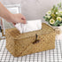 Sumnacon Rectangle Tissue Box Cover, Woven Seagrass Tissue Holder for Bathroom, Decorative Tissue Cover for Home Office