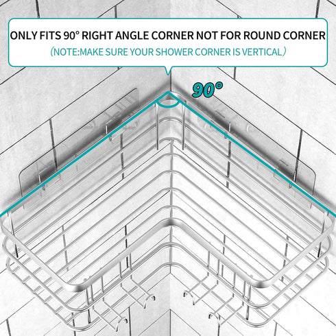4-Pack Yazoni Corner Shower Caddy, Adhesive Shower Shelves with Soap Holder No Drilling, Rustproof Bathroom Shower