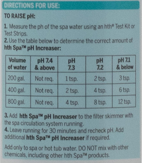 hth Spa 86227 2 lbs pH Increaser Balancing Spa and Hot Tub Care