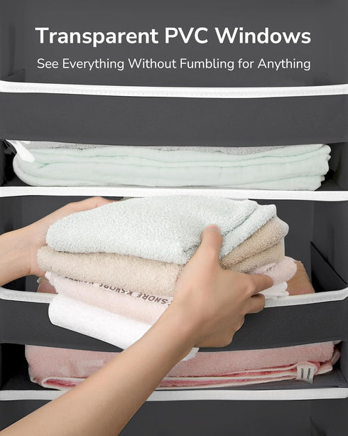 ULG Over The Door Organizer with 6 Large Pockets, 12 Side Pockets, 50lbs Capacity for Bedroom, Bathroom, Pantry