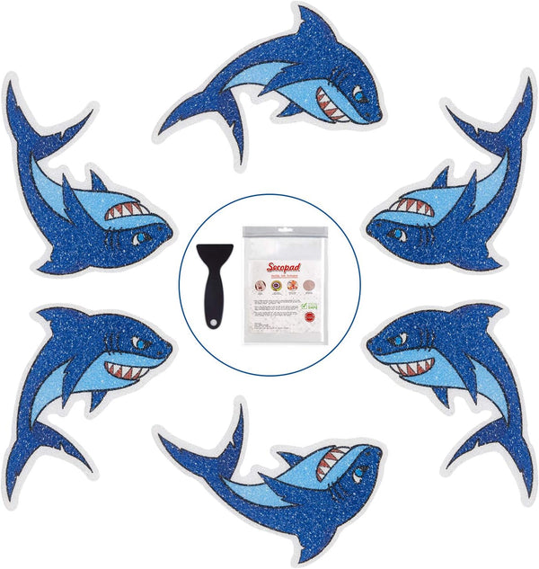 Non Slip Shark Bathtub Stickers, 20 PCS Adhesive Kids Anti Slip Decal Treads for Shower and Bath Tub