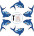Non Slip Shark Bathtub Stickers, 20 PCS Adhesive Kids Anti Slip Decal Treads for Shower and Bath Tub