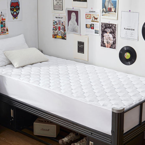 GRT Twin XL Mattress Protector, 100% Waterproof Quilted Fitted Pad, Dust Proof, Fits up to 18" Deep