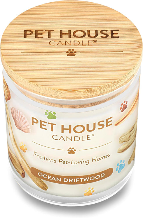 One Fur All 9 OZ Ocean Scented Candle, Clean Burning, Long Lasting Air Freshener for Home - Ocean Driftwood