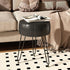 12.6" 12.6" 17.32" UHBD036B YMYNY Vanity Stool, Pumpkin Style Faux Leather Pouf, Modern Multifunctional Make-up Stool
