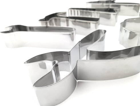 7 PC Tools Cookie Cutters Set High Grade 430 Stainless Steel Wrench, Hammer, Saw, Chainsaw, Pliers, Helmet, Drill
