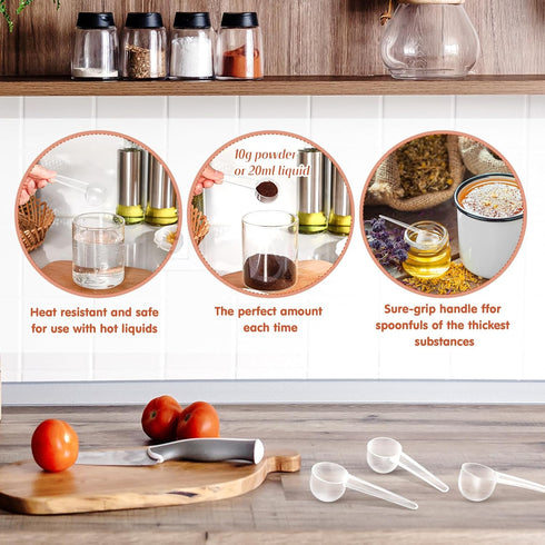80 Pack Plastic Scoop Tablespoon Measuring Spoons, 20 ml Coffee Scoops for Measuring Coffee, Grains, Spices