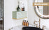 Modern Green Floating Nightstand with Flap Door - Compact Wall-Mounted Design