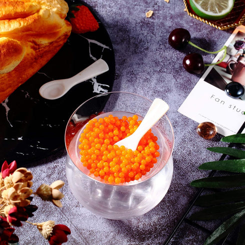 Glass Caviar Chiller Server Set with 2 Pieces 3.2 Inch Mother of Pearl Caviar Spoons