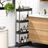SPACEKEEPER Slim Rolling Storage Cart, 4 Tier Bathroom Organizer Mobile Shelving Unit for Kitchen, Bathroom, Craft,