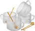 ZOOFOX Set of 4 Glass Coffee Mugs, 14 Oz Clear Glass Cups