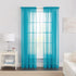 Pairs to Go Victoria Voile Modern Sheer Rod Pocket Window Curtains - 2 Panels, 59 in x 95 in, Turquoise