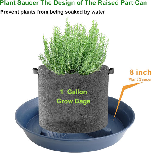 Feyvdzv 4 Pack 8 inch, 10 12 14 17 inch, Plant Saucer Plant Stand Plastic Plant Saucers for Indoors Outdoor, Heavy Duty