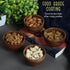 Set of 6 Acacia Wood Small Bowls, 4 fl oz Hand Carved Wooden Kitchen Mini Cups for Dipping Sauce, Salsa, Condiments