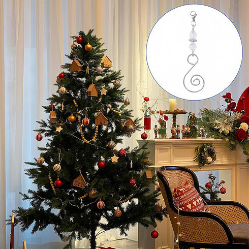 20 INCREWAY Pcs Lobster Knot Christmas Hook Decorative with Lobster Claws Hanging Metal Wire Clear Rhombic Crystal