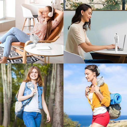 COMLIFE Portable Handheld Misting Fan, 3000mAh Rechargeable Battery Operated Spray Water Mist Fan for Travel