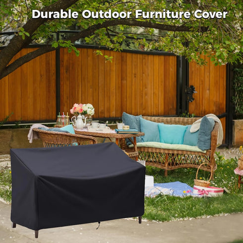 NIMBLOOM 2 53 26 35 Outdoor Bench Cover, Seater Patio Bench Cover, Waterproof Heavy Duty Furniture Cover with Air